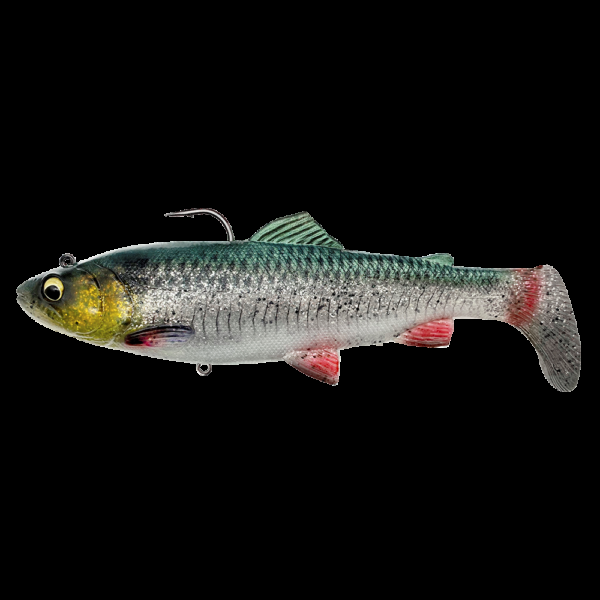 Savage gear gumová nástraha 4d rattle shad trout sinking green silver - 17 cm 80 g