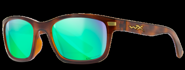 Wiley x polarizační brýle helix captivate polarized green mirror amber gloss demi
