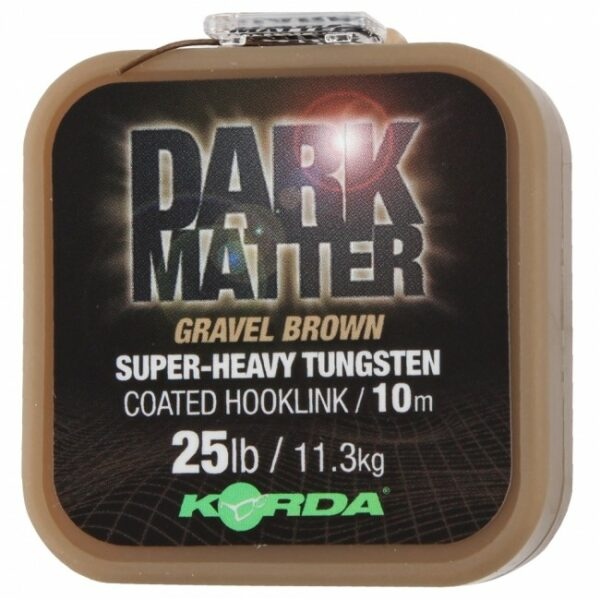 Korda návazcová šňůrka dark matter tungsten coated braid gravel brown 10 m-průměr 25 lb / nosnost 11