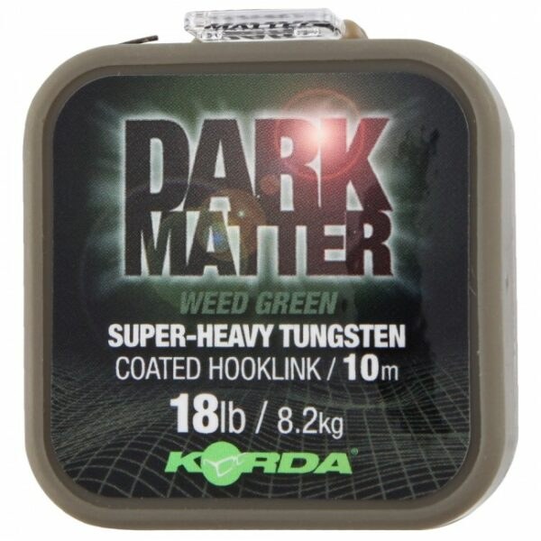 Korda návazcová šňůrka dark matter tungsten coated braid weed green 10 m-průměr 25 lb / nosnost 11