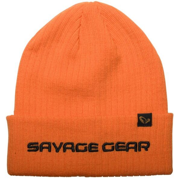 Savage gear čepice fold up beanie one size sun orange