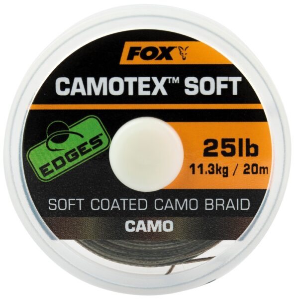 Fox návazcová šňůrka edges camotex soft 20 m-průměr 35 lb / nosnost 15