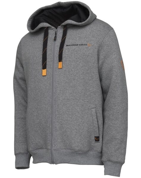 Savage gear mikina classic zip hoodie grey melange - s