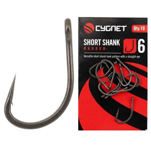Cygnet háčky short shank hooks barbed - velikost 10