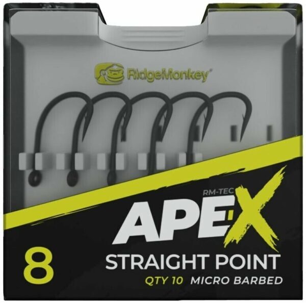 Ridgemonkey háček ape-x straight point barbed 10 ks - velikost 4