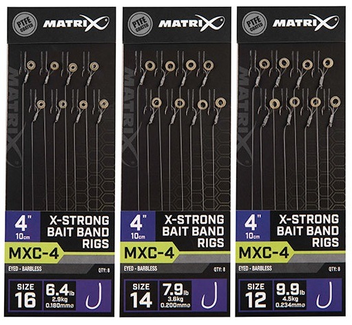 Matrix návazec mxc-4 4” x-strong bait band rigs - velikost háčku 14 nosnost 3