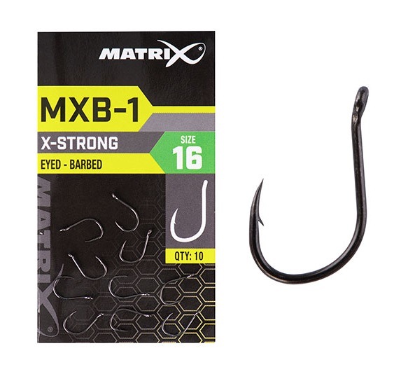 Matrix háčky mxb-1 barbed eyed end black nickel 10 ks - velikost 14