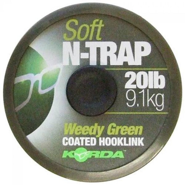Korda návazcová šňůrka n-trap soft green 20 m - nosnost 15 lb / 6
