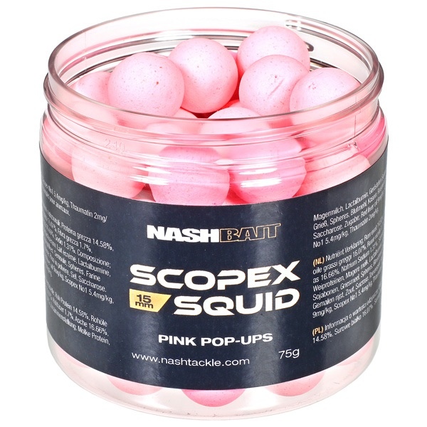 Nash plovoucí boilie scopex squid airball pop ups pink - 75 g 15 mm