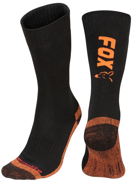 Fox ponožky collection black orange thermolite long sock - 44-47