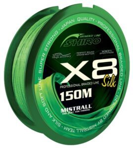 Mistrall pletená šňůra shiro silk x8 zelená 150 m - 0