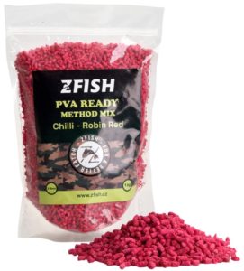 Zfish mikropeletky pva ready method feeder mix 2-3 mm 1 kg - chilli robin red