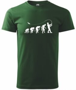 Tko tričko evoluce rybáře zelené - velikost s