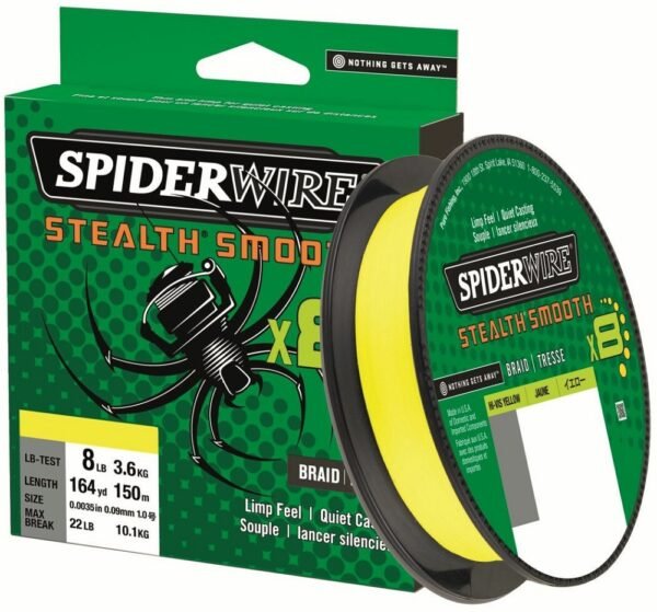 Spiderwire splétaná šňůra stealth smooth 8 žlutá 150 m - 0