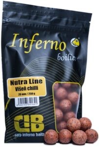 Carp inferno boilies nutra line višeň chilli - 250 g 20 mm
