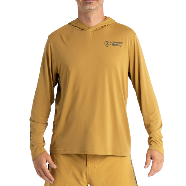 Adventer & fishing funkční hoodie  uv tričko sand - velikost m
