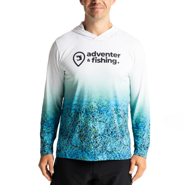 Adventer & fishing funkční hoodie  uv tričko white bluefin trevally - velikost m