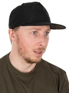 Fox kšiltovka black/camo flat peak snapback hat