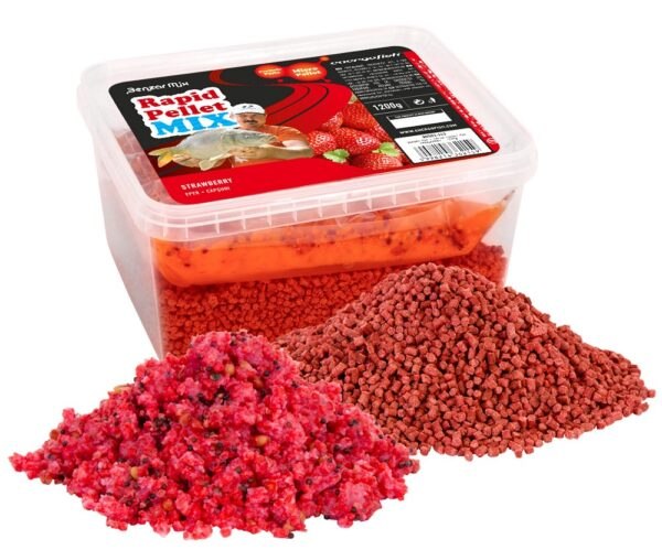 Benzar mix pelety rapid mix 1200 g - jahoda (červená)