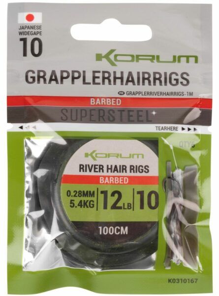 Korum návazec grappler river hair rigs 1 m - velikost háčku 10 průměr 0