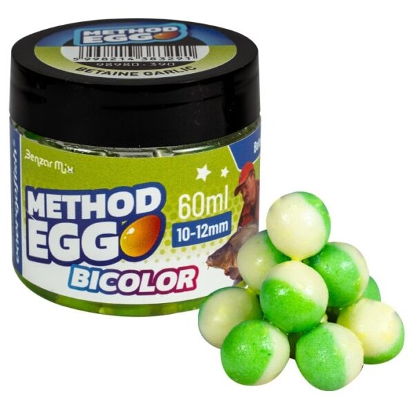 Benzar mix umělá nástraha bicolor method egg 10-12 mm 60 ml - betain-česnek