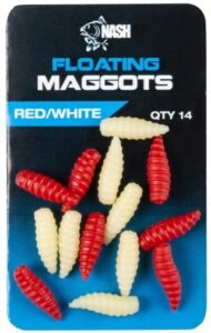 Nash umělá nástraha červ floating maggot red white 14 ks